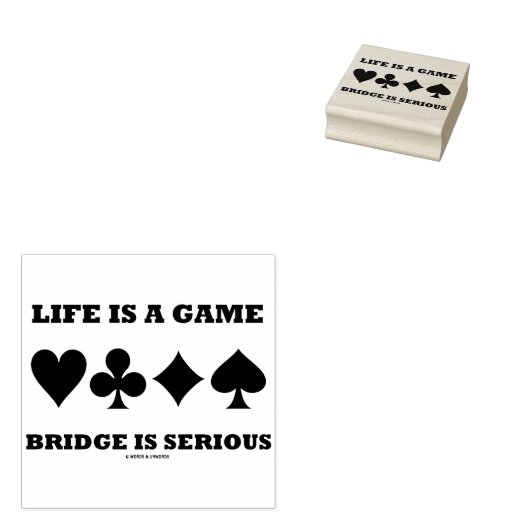 Het leven is een spellingbrug is een serieuze vier 	rubberstempel (Gestempeld)