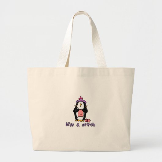 het leven is een steek grote tote bag (Voorkant)