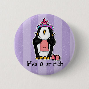 het leven is een steek ronde button 5,7 cm