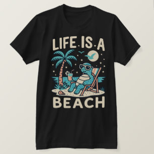 Het leven is een strand chill schildpad - grappig t-shirt