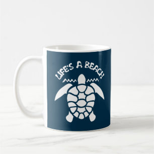 Het leven is een strand Funny Quote - Zee Turtle Koffiemok