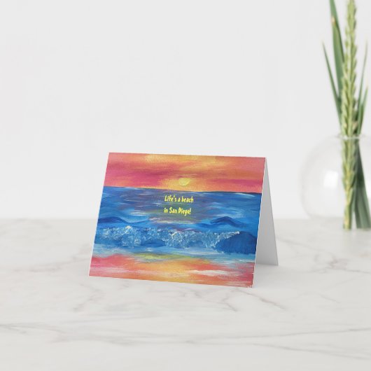"Het leven is een strand in San Diego" kaart (Voorkant)