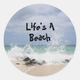 Het leven is een strand ronde sticker