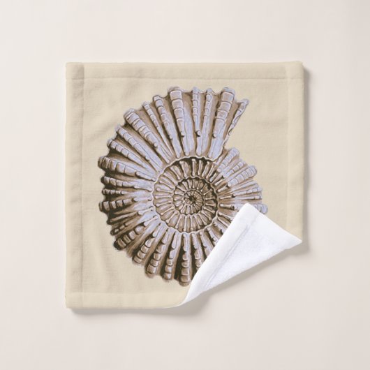 Het leven is een strand spiraal dan schelpen bad handdoek (Wasdoekje)