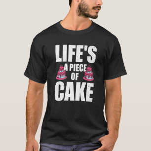Het leven is een stuk snoepgoed cupcake Biscui T-shirt