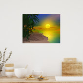 Het leven is een Sunny Beach Poster (Keuken)