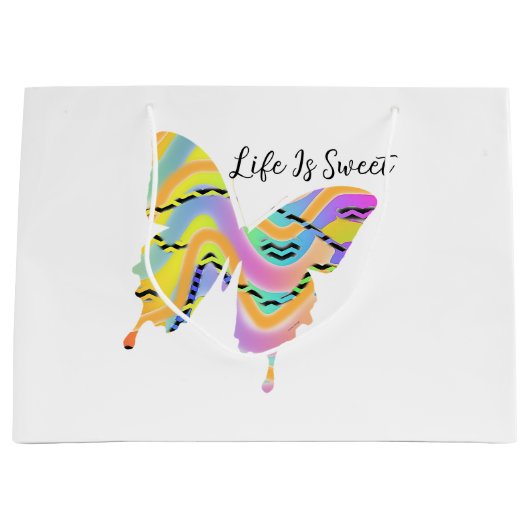Het leven is een zoete vlinder groot cadeauzakje (Voorkant)