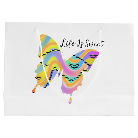 Het leven is een zoete vlinder groot cadeauzakje (Achterkant)