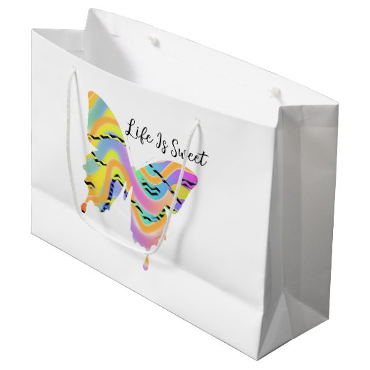 Het leven is een zoete vlinder groot cadeauzakje (Voorkant Gekanteld)
