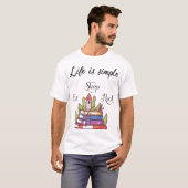 het leven is eenvoudig te lezen t-shirt (Voorkant volledig)