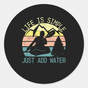Het leven is eenvoudig Voeg gewoon water retro kaj Ronde Sticker