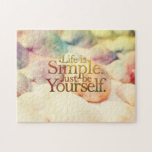 Het leven is eenvoudige kleurenschalen Motivatie Legpuzzel