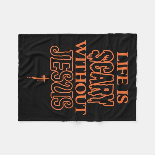 Het leven is eng zonder Jesus Christelijk Hallowee Fleece Deken (Voorkant (Horizontaal))