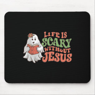 Het leven is eng zonder Jesus Christelijk Hallowee Muismat