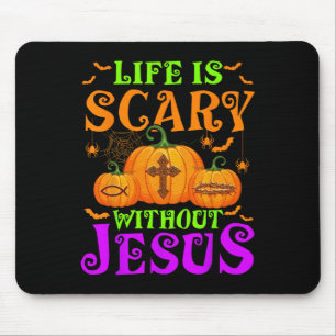 Het leven is eng zonder Jesus Christelijk Hallowee Muismat