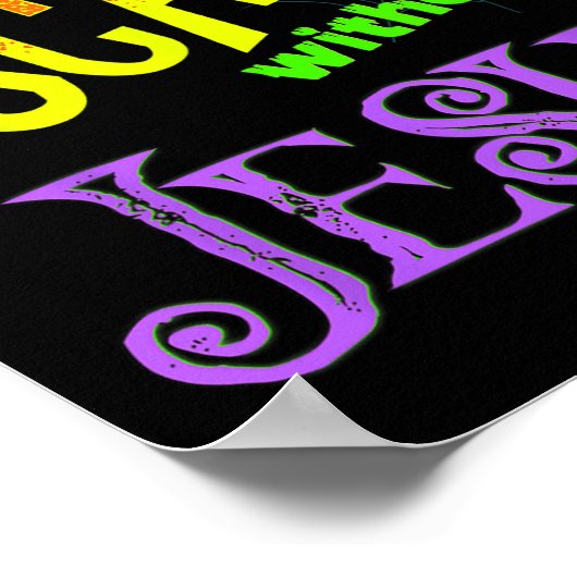 Het leven is eng zonder Jezus Christelijke Hallowe Poster (Hoek)