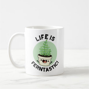Het leven is Ferntastic Funny Fern Plant Pun Koffiemok