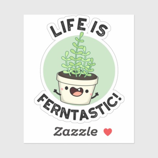 Het leven is Ferntastic Funny Fern Plant Pun Sticker (Vel)