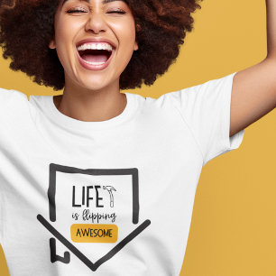 Het leven is flipping Geweldige huis Flipper T-shi Tri-Blend Shirt