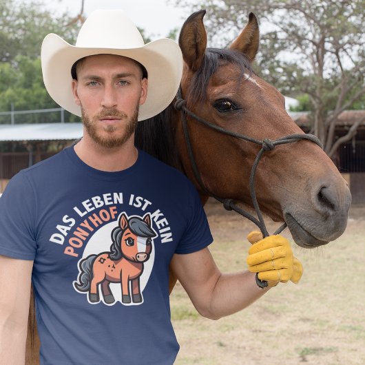 Het leven is geen Pony Boerderij Grappige Duitse R T-shirt