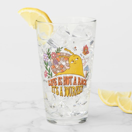 Het leven is geen race, het is een reis glas (Voorkant ijs)