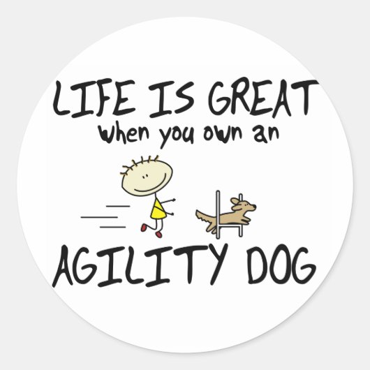 Het leven is geweldig Agility Dog Stickers (Voorkant)