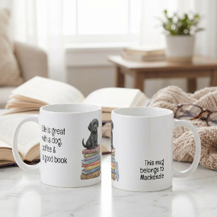 Het leven is geweldig met een hond en een goed boe koffiemok