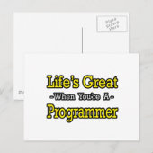 Het leven is geweldig...Programmeur Briefkaart (Voorkant / Achterkant)