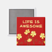 Het leven is Geweldige~3 woordcitaatmagneet Magneet (Voorkant / Achterkant)