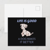 het leven is goed als een hond het beter maakt briefkaart (Voorkant / Achterkant)