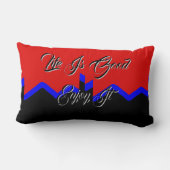 Het leven is goed Geniet van het rode zwarte lumba Kussen (Achterkant)