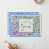 Het leven is goed Je bent een mooie bevestigende k Notitiekaartje (Voorkant / Achterkant in situ)