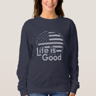 Het leven is goed. Mannen Crusher T-shirt Lig Flag