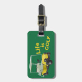 Het leven is Golf Cart Personalized Bag Label Bagagelabel (Voorkant verticaal)
