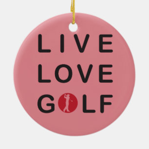 Het leven is Golf Golfer Golf Cart Yellow Ornament
