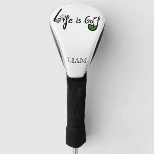 Het leven is Golf - Grappig Golf Lover Quote Desig Golfheadcover (Voorkant)