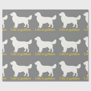 Het leven is goud met een retriever cadeaupapier