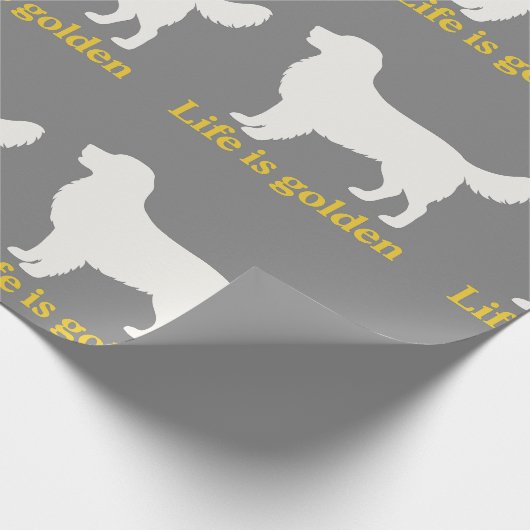 Het leven is goud met een retriever cadeaupapier (Hoek)