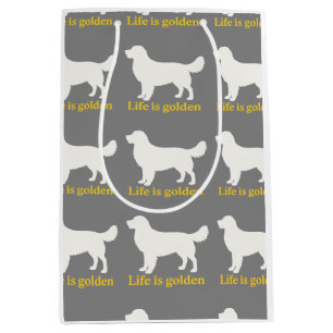 Het leven is goud met een retriever medium cadeauzakje