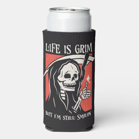 Het leven is grimmig grappig maaier grappige sarca (Seltzer Achterkant)