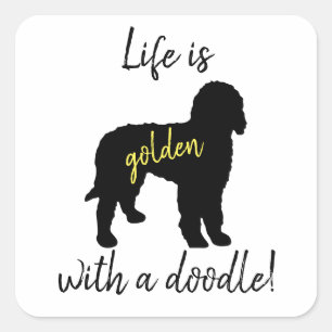 Het leven is gulden met een dwaaskraker vierkante sticker