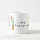 Het leven is hard, maar jij ook Egel Cactus Koffiemok (Voorkant links)