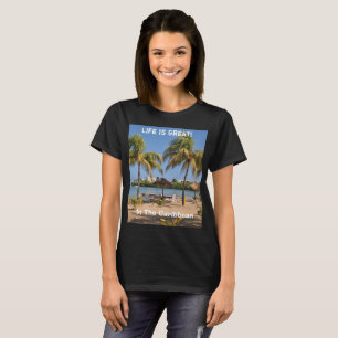 Het leven is het grote Caribische strand op de Maa T-shirt