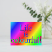 Het leven is kleurrijk briefkaart (Staand voorkant)