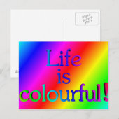 Het leven is kleurrijk briefkaart (Voorkant / Achterkant)