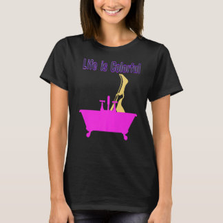 Het leven is Kleurrijke Bubble Bath Lifestyle Desi T-shirt