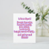 Het leven is kort briefkaart (Staand voorkant)