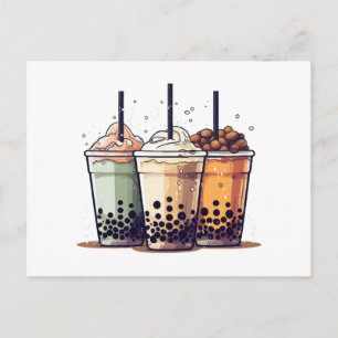 Het leven is kort, drink de boba feestdagenkaart