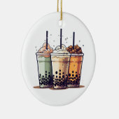 Het leven is kort, drink de boba keramisch ornament (Rechts)