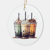 Het leven is kort, drink de boba keramisch ornament (Links)